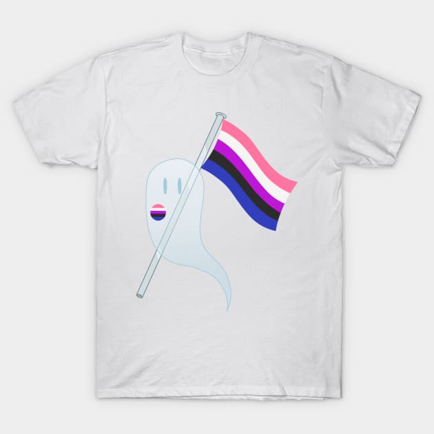 Pride Ghosts - Genderfluid T-Shirt by WhiteRabbitWeirdo